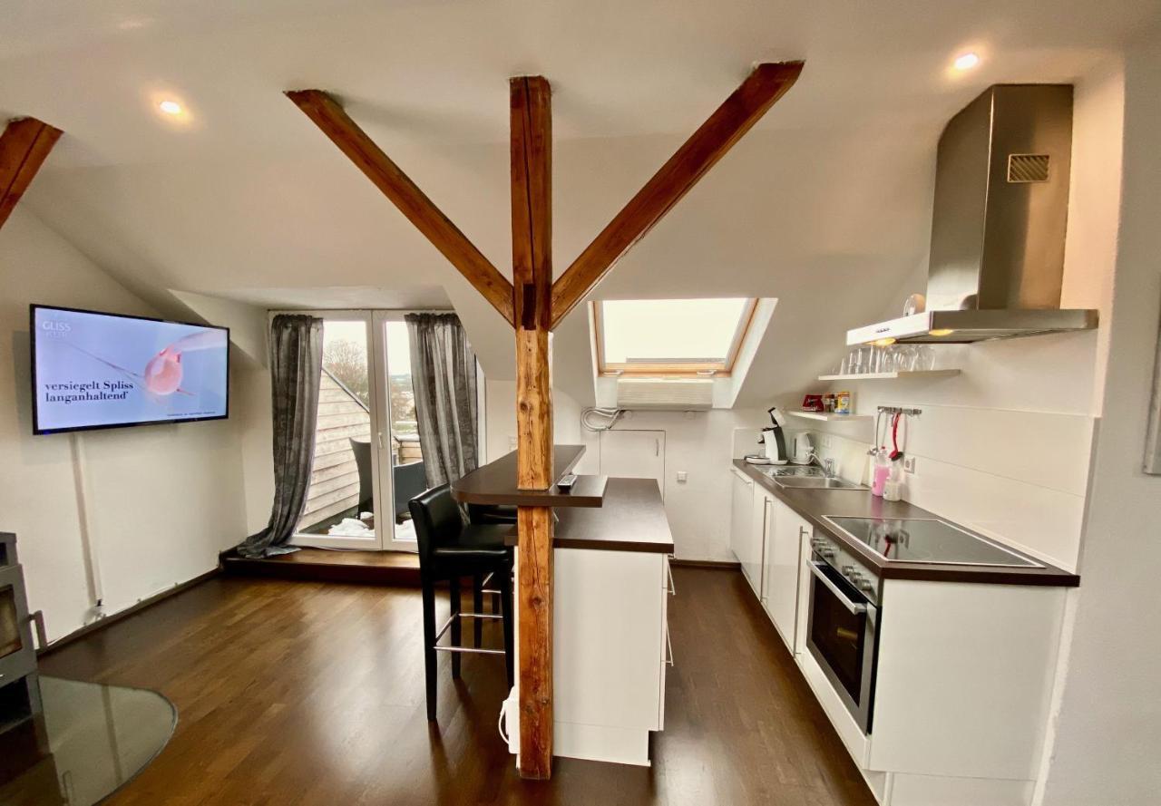 Wohnen Ueber Den Daechern Von Ravensburg, Stadtnah, Kamin, Klima Apartment Bagian luar foto